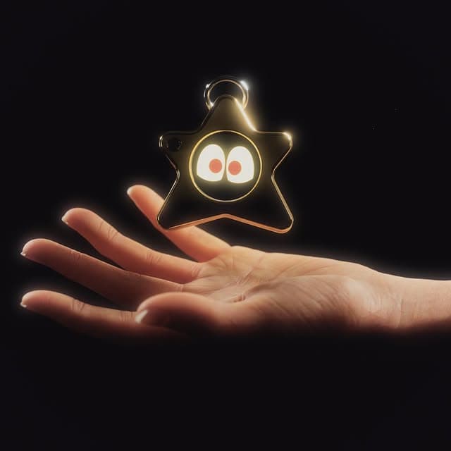 Real dark Oneira product glowing above an open hand